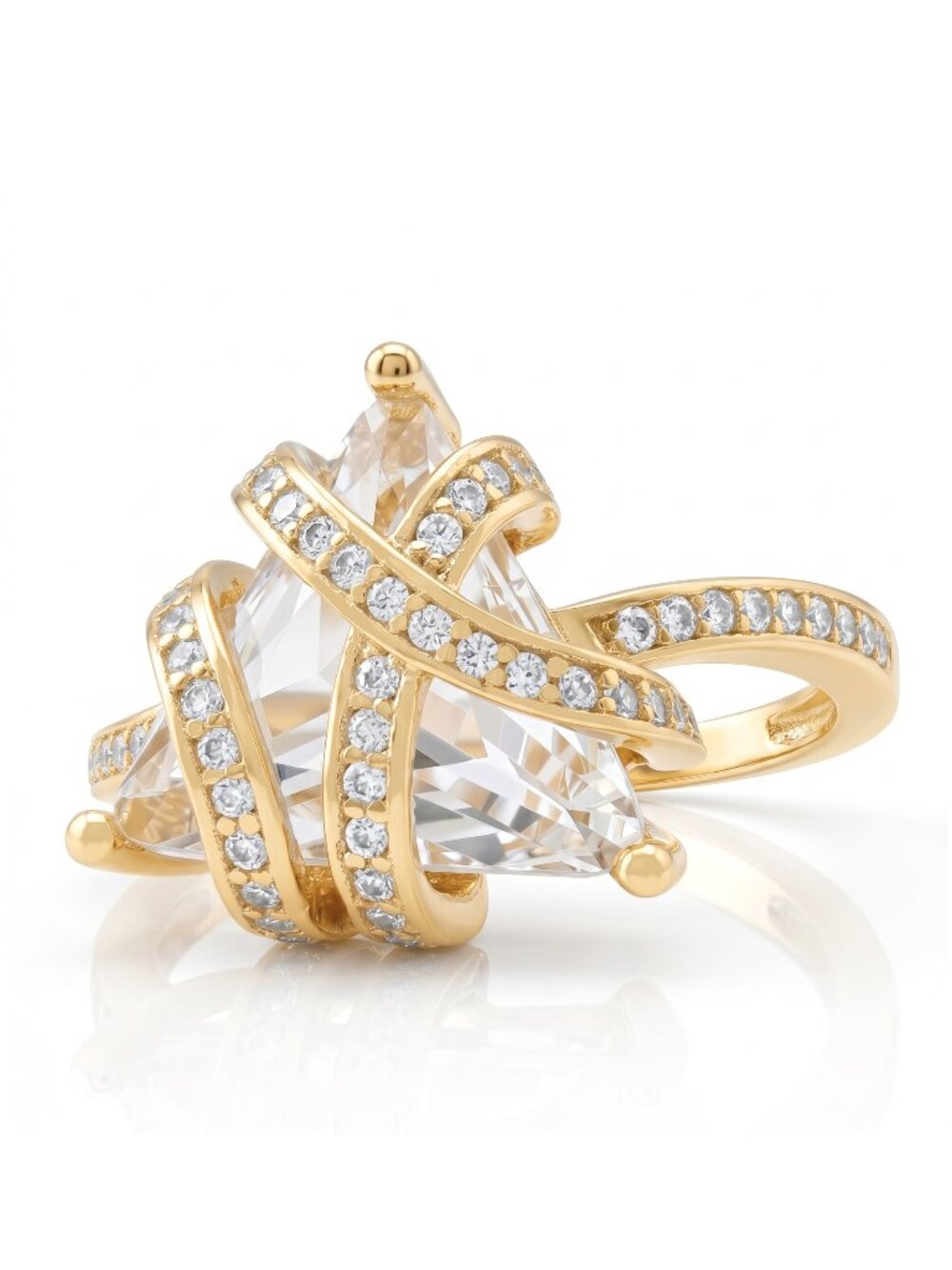 Gold Trillion Ring, Charmed Aroma, 925 Sterling Silver finished in 10k gold